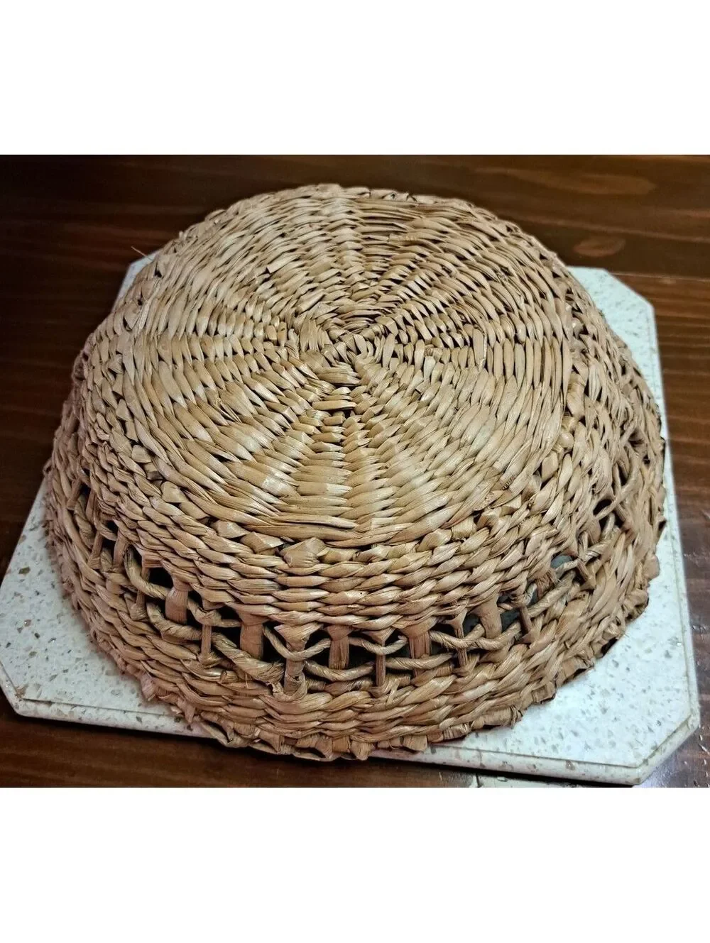 Vintage Woven Grass Storage/Gathering Basket Native American 12.5